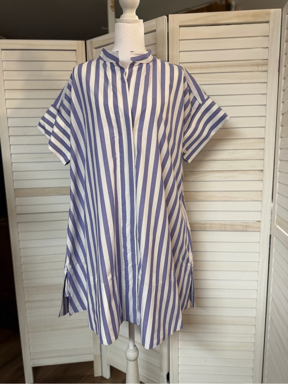 NWT BANANA REPUBLIC Mini Shirt Dress Clean Minimal Style SZ M/L - HAS POCKETS!!!